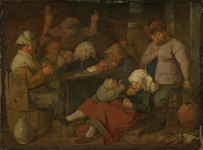 Inn with Drunken Peasants by Adriaen Brouwer